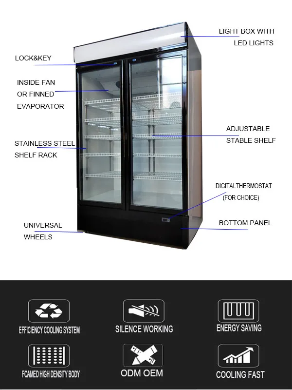 Display Pepsi Freezer 500l Double Glass Doors Cold Showcase Display ...