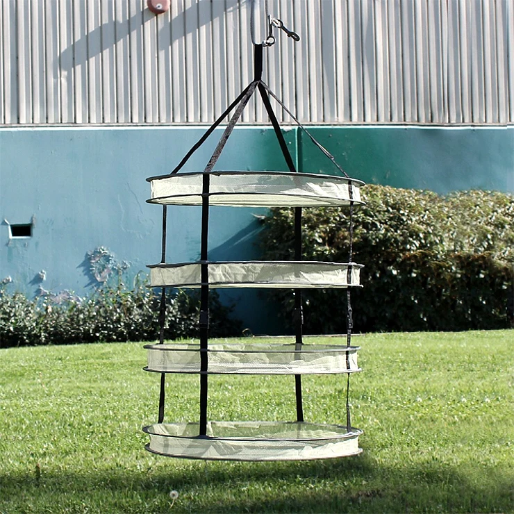 4 Layer Collapsible Mesh Hanging Dryer Rack Plant Herb Drying Net