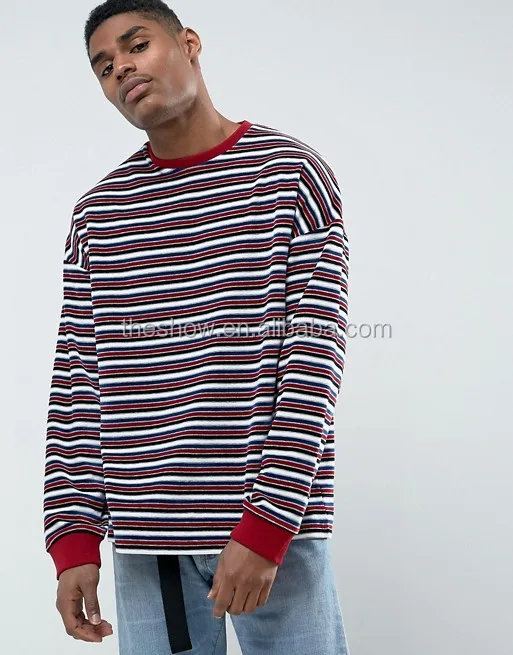 Custom Oversized Long Sleeve Retro Striped T-shirt - Buy Striped T-shirt,Long  Sleeve T Shirt,Retro Shirt Product on Alibaba.com