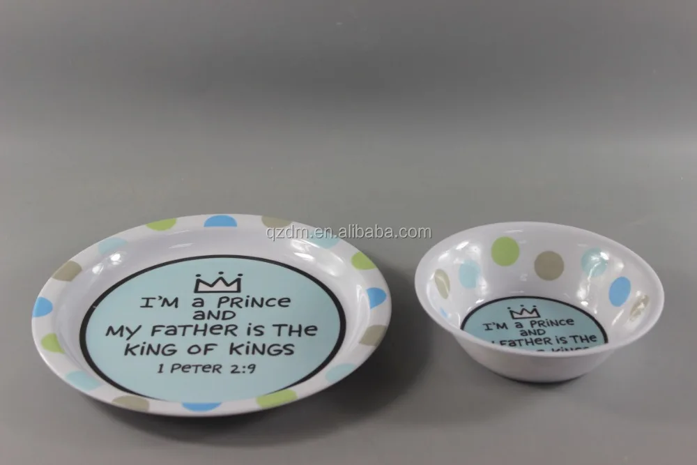 Famous Design Melamine Round Plate And Cereal Bowl For Baby