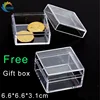 New Free plastic box packaging custom 6.6*6.6*3.1cm small size transparent candy box gift for storage for money box