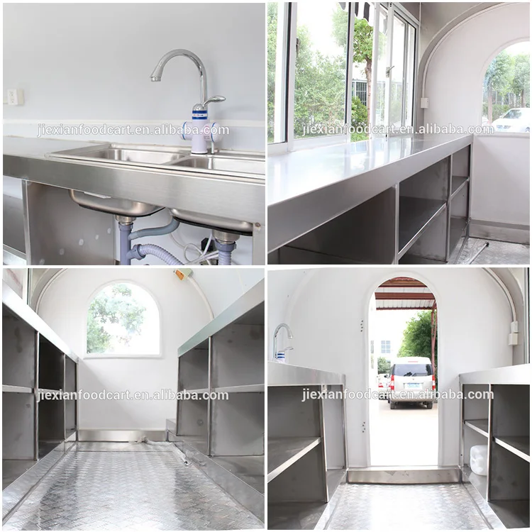 JX-FR300WH Jiexian mini fast food kitchen design mobile snack coffee cart ice cream trailers mobile smoothie truck for sale