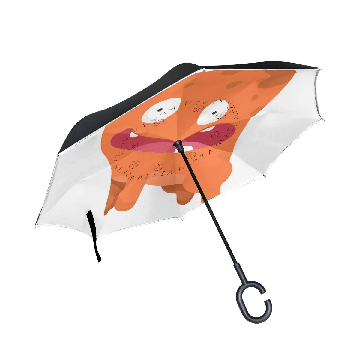 Upside Down Umbrellas with C-Shaped Handle for Women and Men Reverse Inverted Windproof Cute Sloth Wildlife Animal Umbrella Double Layer Inside Out Folding Umbrella