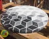 Come to the custom marble stainless steel tea table light luxury hotel living room round / mosaic tea table