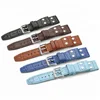 Black Brown Blue Croco Grain 22mm Italian Genuine Leather Rivet Watch Band Strap Belt with With Pin buckle For IWC Big Pilot