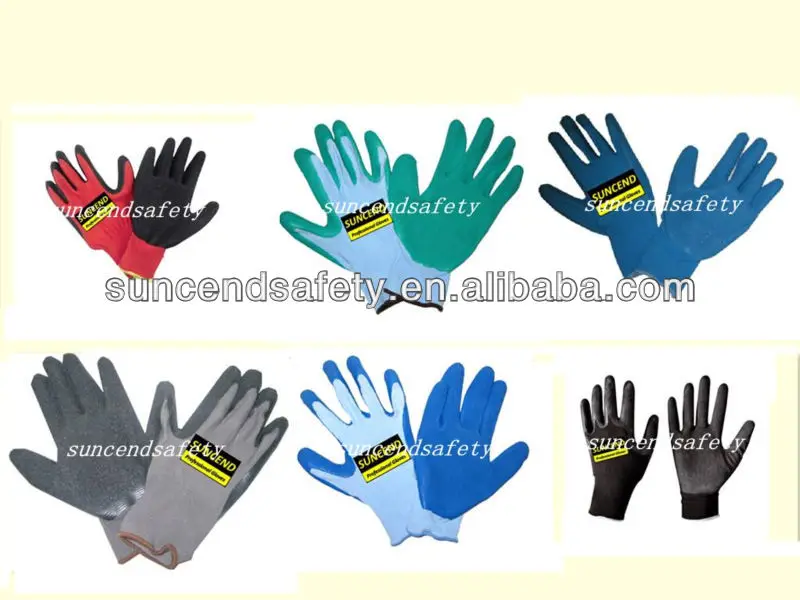 High Quality Great Grip Green Latex Coated Working Glove,Construction Safety Gloves,Luvas