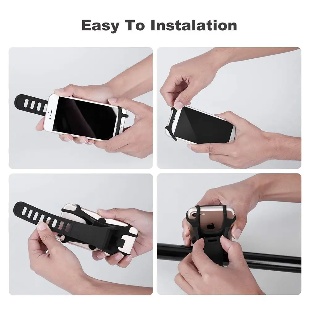 Bicycle Phone Silicon Holder For iPhone Universal Mobile Cell Phone Holder Bike Handlebar Clip Stand GPS Mount Bracket