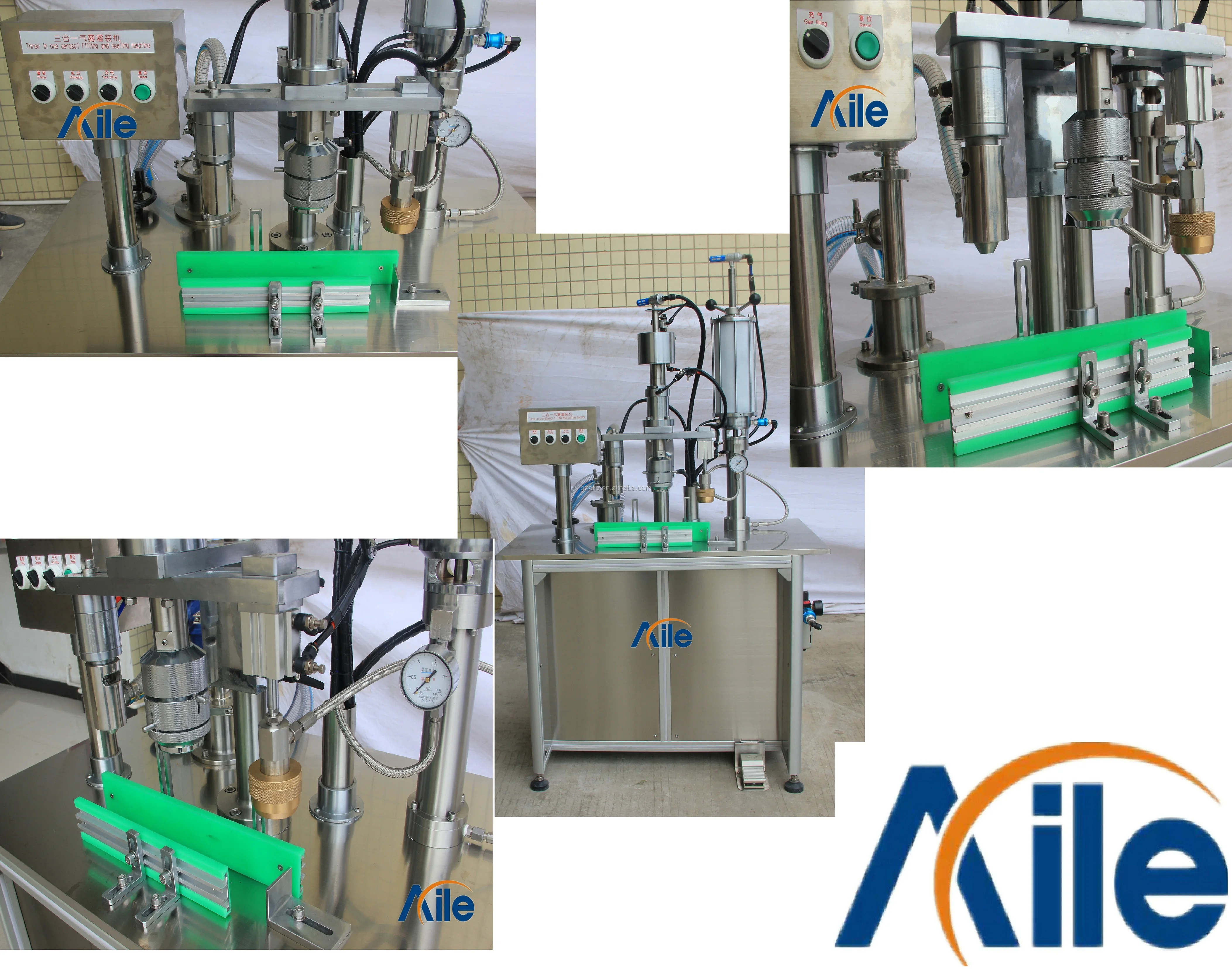 Aerosol Cans Filling Mc Three In One Semi Auto Spray Filler Equipment