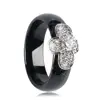 New Vintage Silver Flower Rings Jewelry Ceramic Rings Rhinestone For Women Wedding Wholesale Price