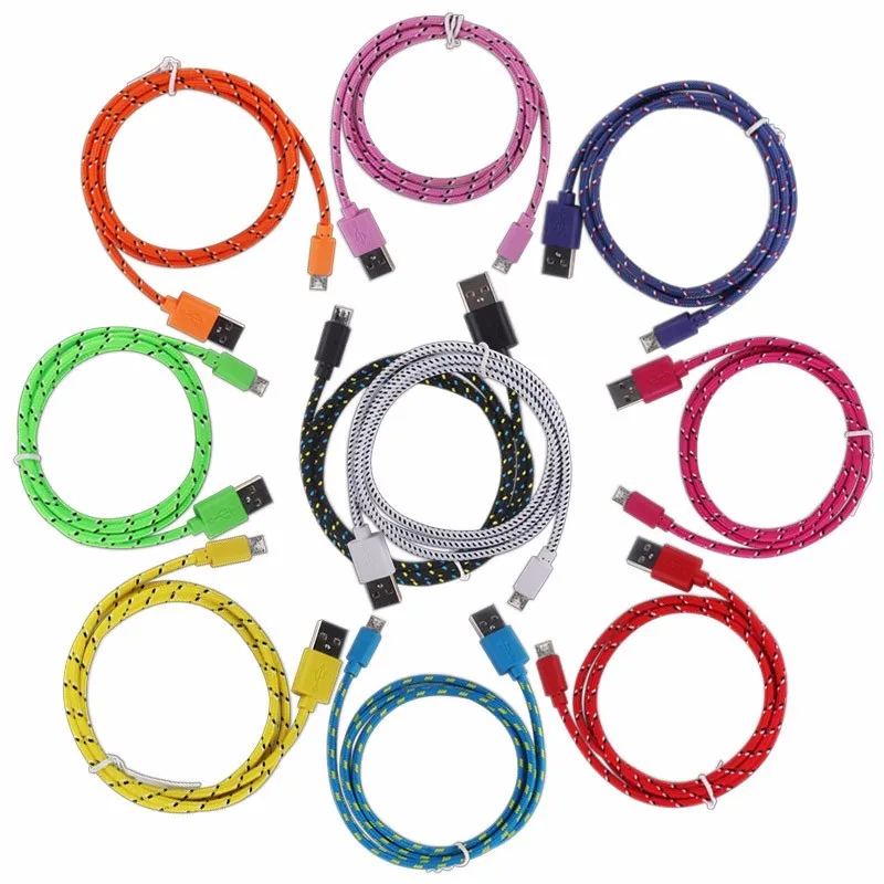 2015 newest high quality charging & sync data braided micro usb cable
