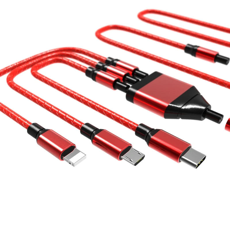 Newest Multi usb line Removable cable 3 in 1 braided micro usb cable for Phone - ANKUX.COM