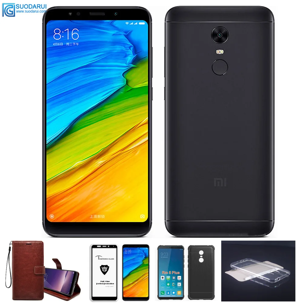 Cell phone Case for Xiaomi Redmi Note 5 / for Redmi 5 Plus TPU cover, Leather case, Glass Screen protector