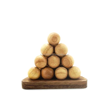 wooden ball pyramid puzzle