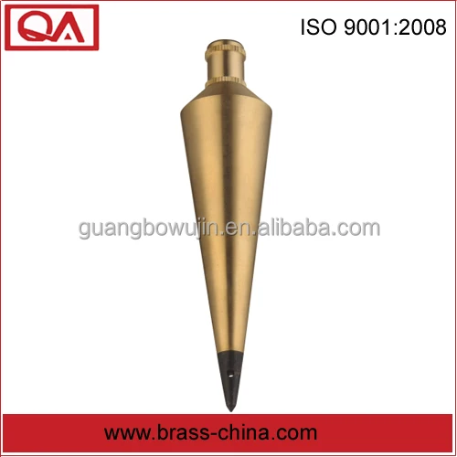brass plumb bob with carbide tip and braided line