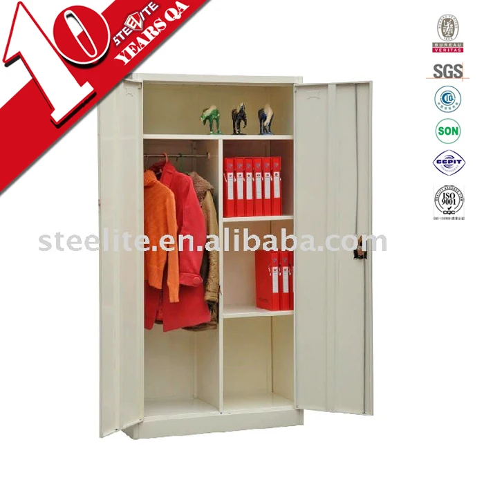 Self Assembly White Double Door Iron Cloth Locker / Factory Direct