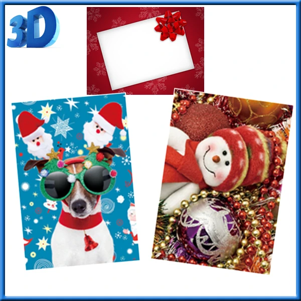 2016 custom christmas 3d lenticular greeting card