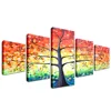 5 Panels Colourful Abstract Art Tree Of Knowledge Canvas Print Painting