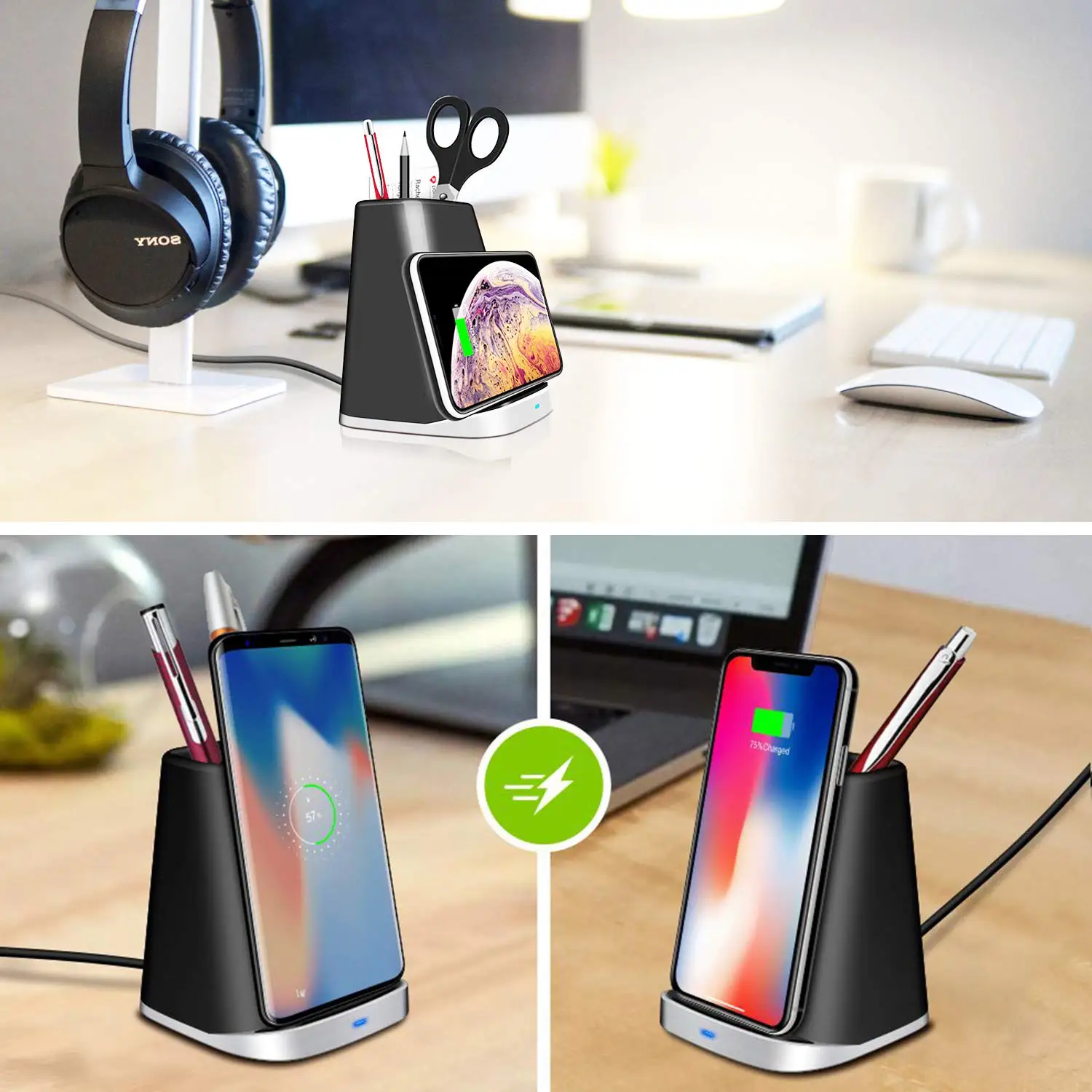 Best Promotion Gift 10w 7.5w Desk Fast Charging Wireless Charger With