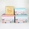 Manufacture folding organizer cartoon digital print leather kids storage stool