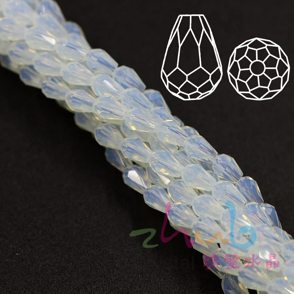 China Fashion Faceted Water Drop Glass Beads For Curtain Hanging Trim