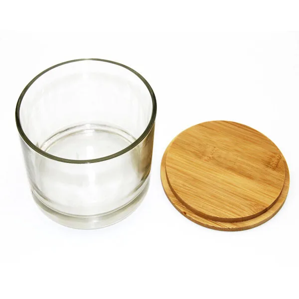 200ml Glass Candle Jars With Bamboo Lids Empty Glass Candle Jar Wood 