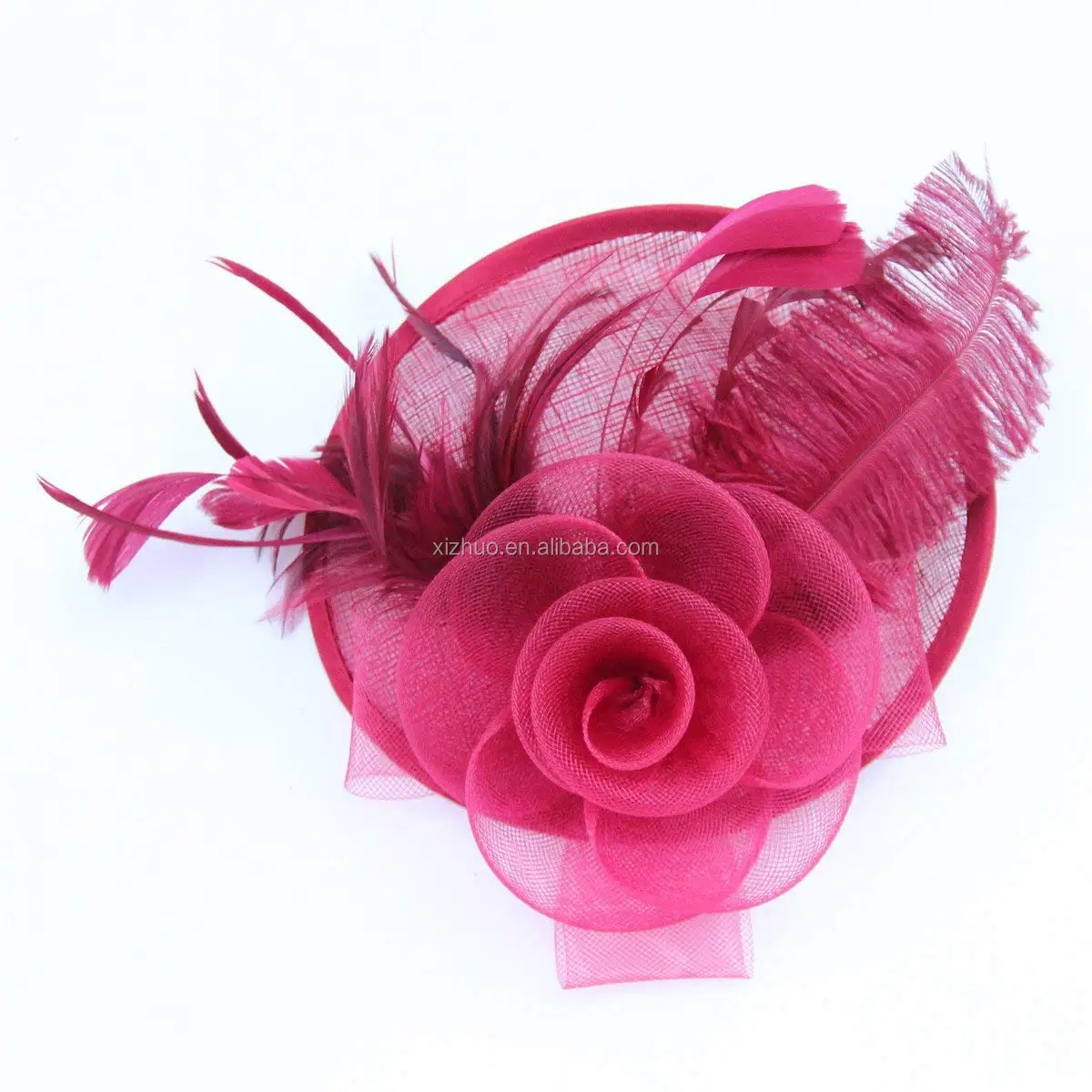 Fascinators Hat Sinamay Flower Mesh Feathers On A Headband A Clip Tea ...