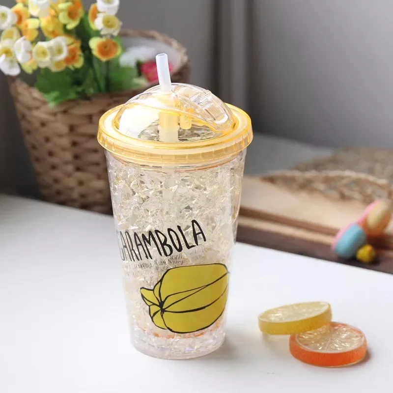 Custom Crystal Freezer Drinking Cup,22oz Plastic Double Wall Gel