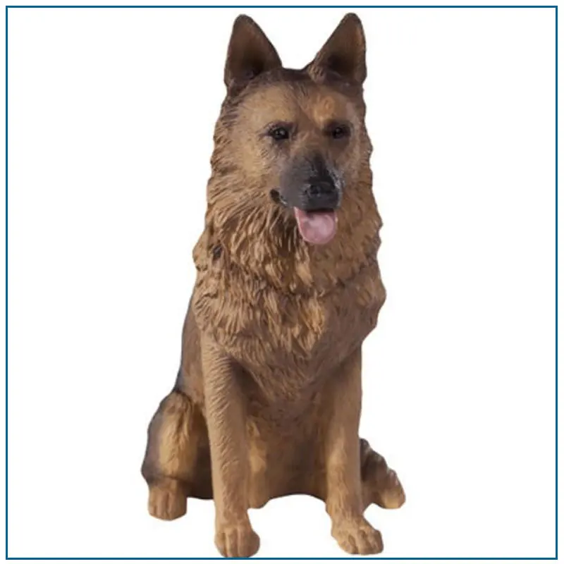 Hidup Ukuran Fiberglass Anjing Gembala Jerman Patung Untuk