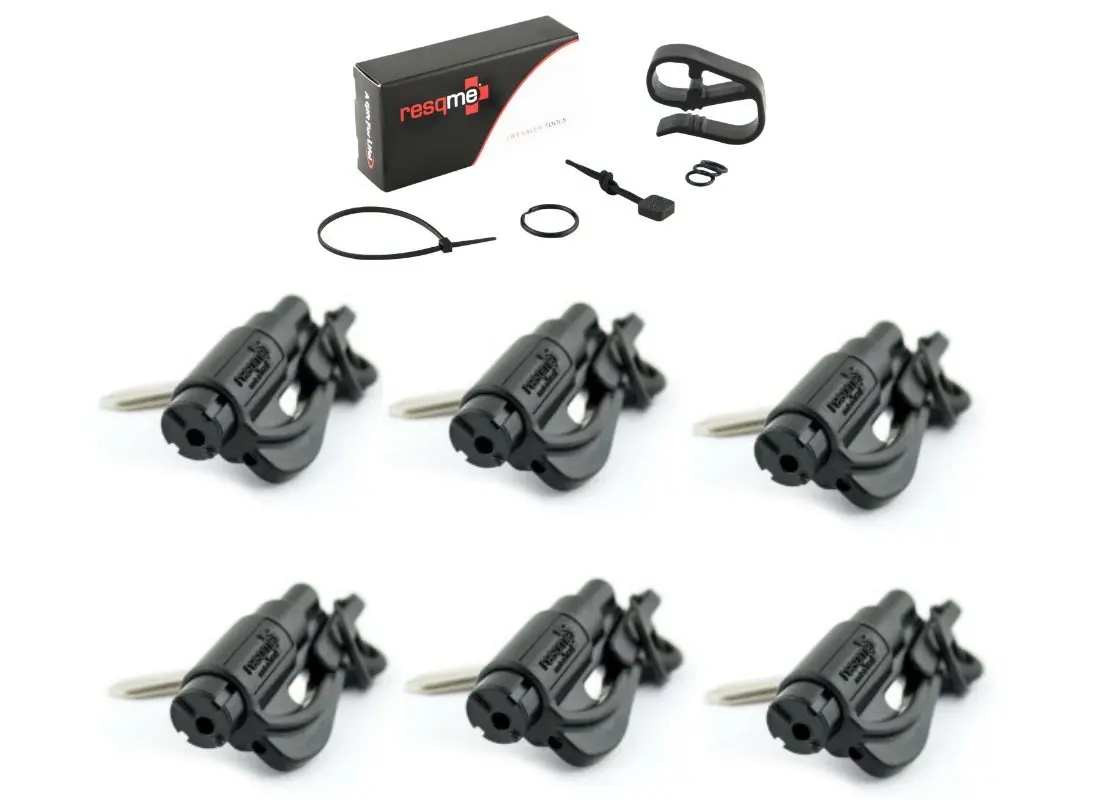 with Visor Clip and Lanyard Value Pack resqme The Original Keychain Car Escape Tool Black