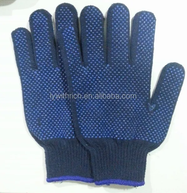 blue cotton gloves