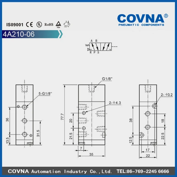 4A210 Pneumatic Solenoid Vave / Directional Control Valve for p