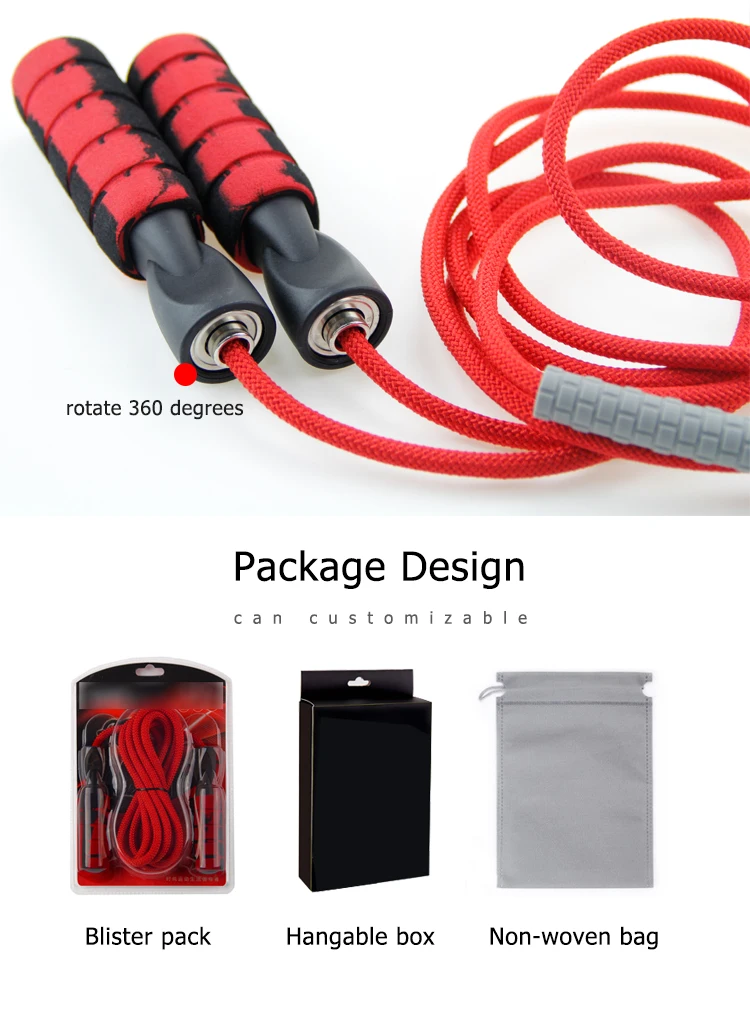 Professional Adjustable Steel Wire Jump Rope By Fitness Ergonomic Foam