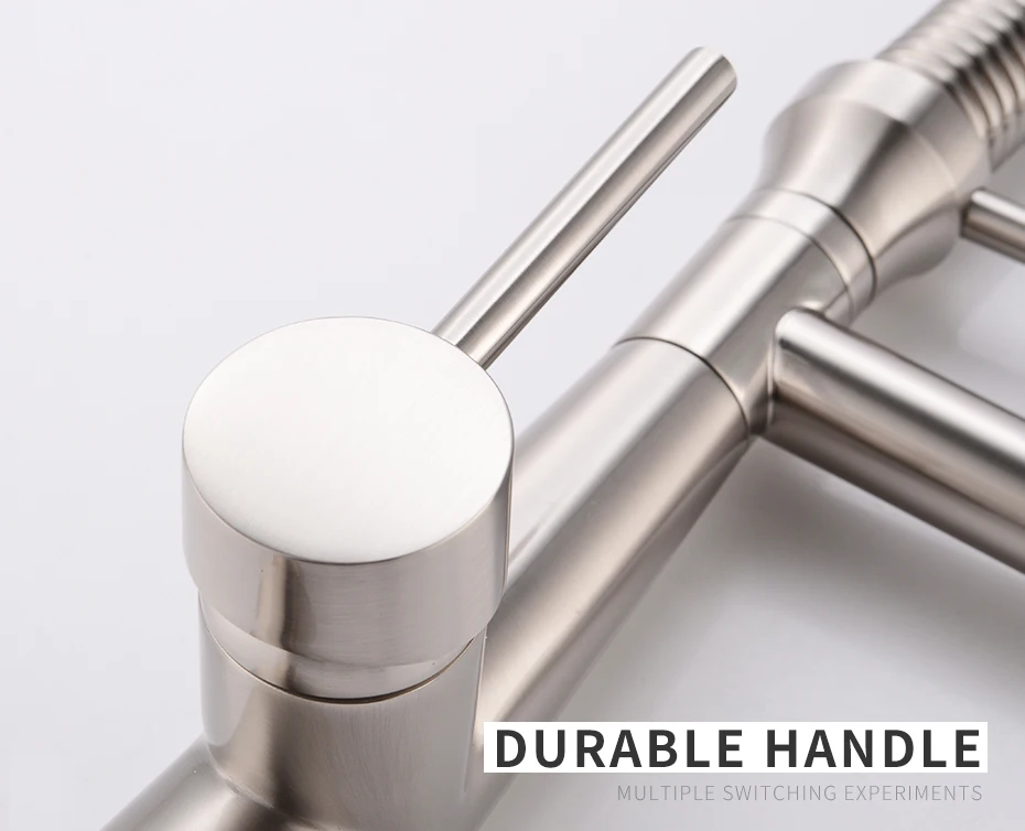 <strong>single</strong> handle pull down spring brushed nickel kitchen faucet