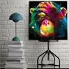 3D Printing - Single Panel Hot Sale Hand Painted Watercolor Decorative Canvas Painting Animal Monkey Picture Wall Art