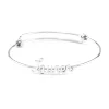 2018 hot sale adjustable silver baby name plain bracelets Christmas promotional bangles