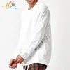 High Rated Item Long Sleeve Relaxed T-Shirt Solid color Crew neck Dropped shoulders white t shirt
