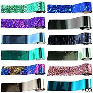 Perfect Summer 12pcs Salon Nails Art Designs Minx Nails Wraps Foils Sheets Holographic Sealer Colors Stickers #05