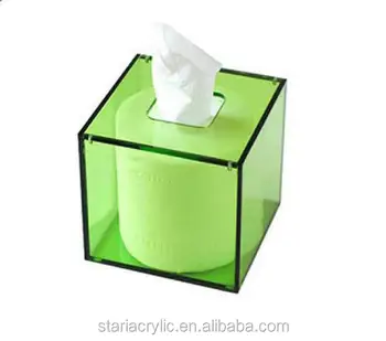 lucite tissue box holder