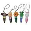 Office&School Stationary Carton Animals Wood Styles Pen With String Short Ballpoint Pen AD2426