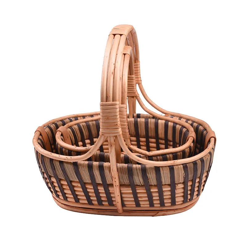 Cheap Willow Wicker Flower/fruit Basket Natural Colour Oval Wicker Storage Basket/wicker/panier
