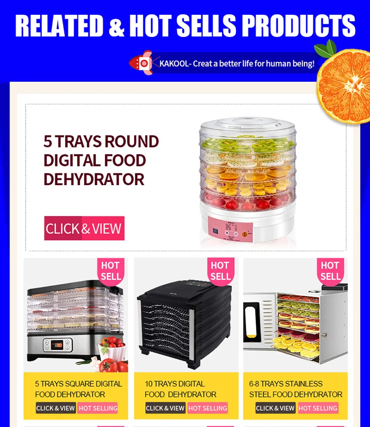 Factory Direct Square Digital 5 Trays Yoghurt Maker Food Dehydrator