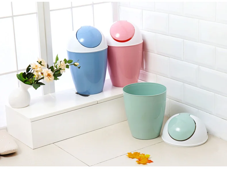 Plastic Pp Round Desktop Small Trash Bin Living Room Use Garbage Trash Bin Plastic Waste Bin