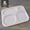 Rectangle kids dinner 4 section plastic melamine kids divided plate for restaurant