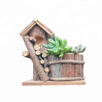 Garden Eco Friendly Wooden Bird Cage Decor With Flowerpot Buy