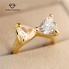 New Design Fashion Gold Finger Ring Bow Tie Shape Rhinestone Rings For Womens lovers Jewelry