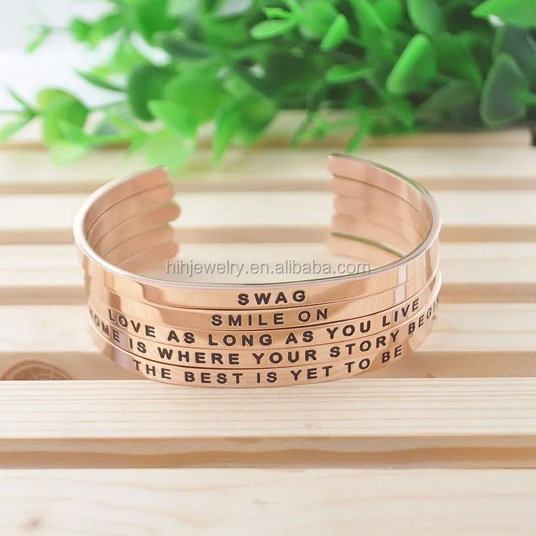 Réglable Bracelet De Citation Inspirante Manchette