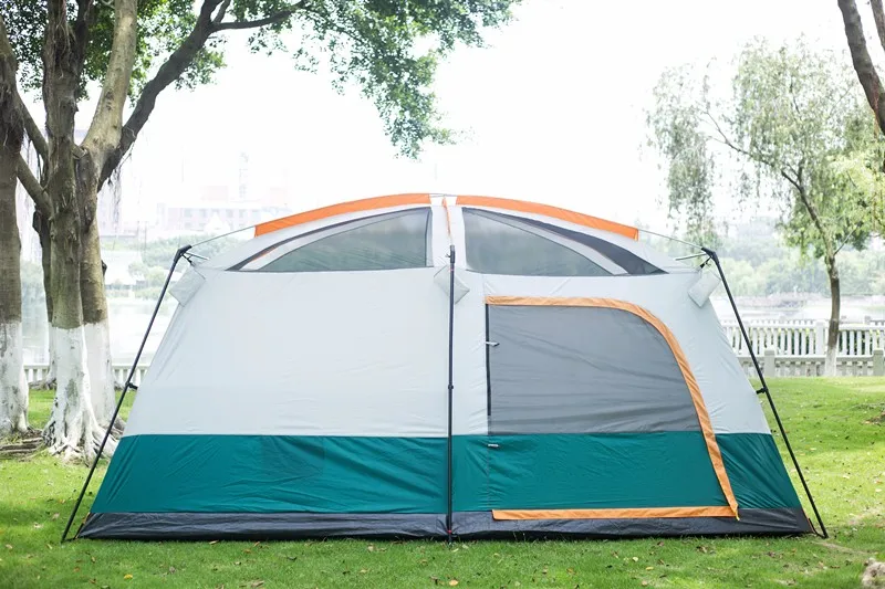 190 t 涤纶面料户外野营帐篷,2 房 8 至 10 人