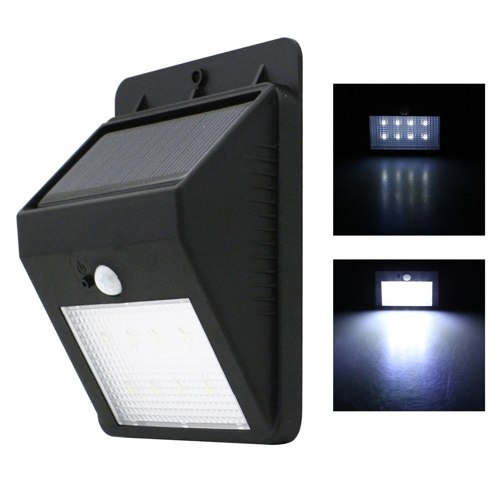 Buy Newest Solar Motion Sensor light Solar Powered 160LM 8 LED Wall