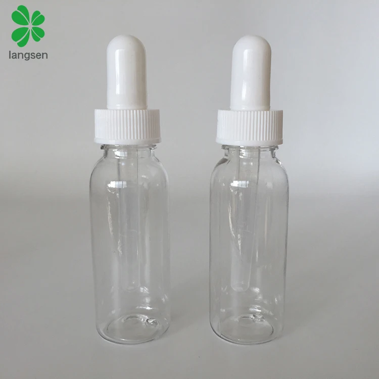 30ml plastic PET clear bottle with dropper