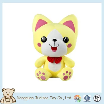 customized animated plush cat cute yellow china exported cat toys